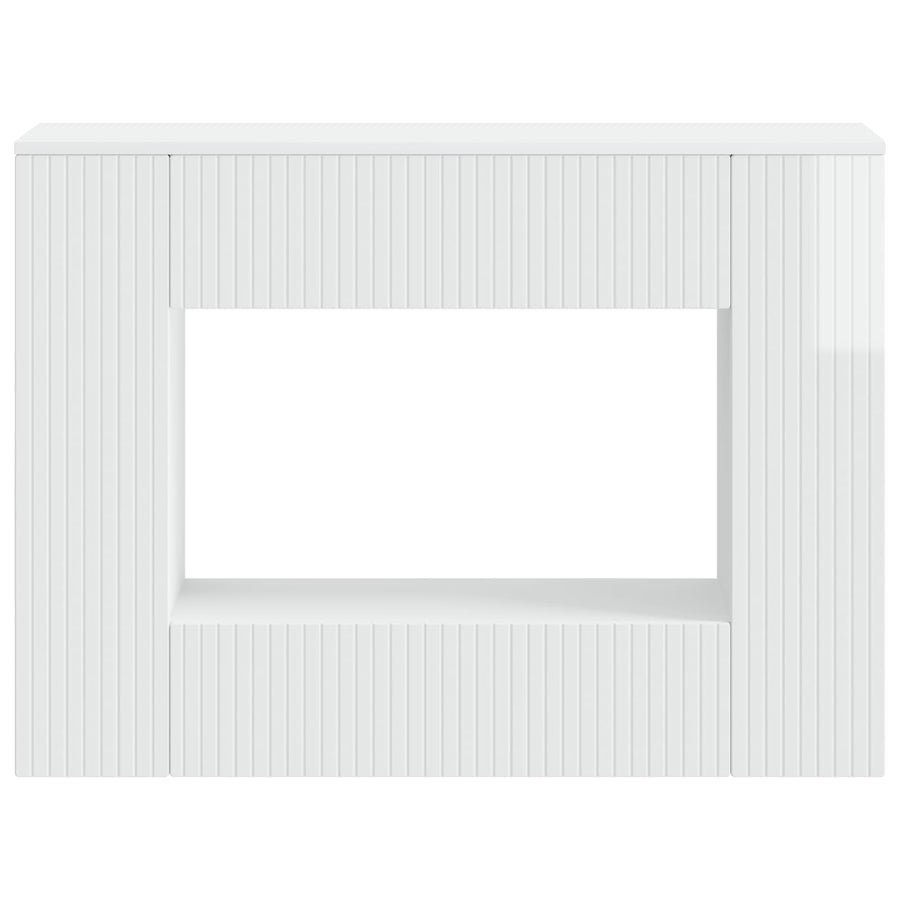 Wandtafel Hoogglans Wit 101 x 29 x 74 cm Geconstrueerd hout