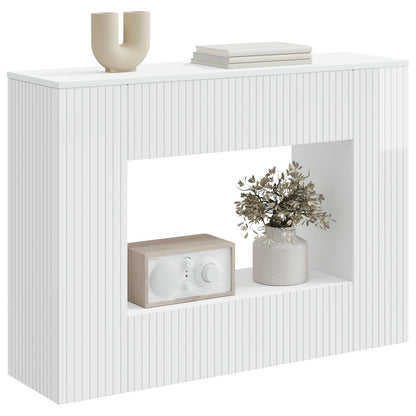 Wandtafel Hoogglans Wit 101 x 29 x 74 cm Geconstrueerd hout