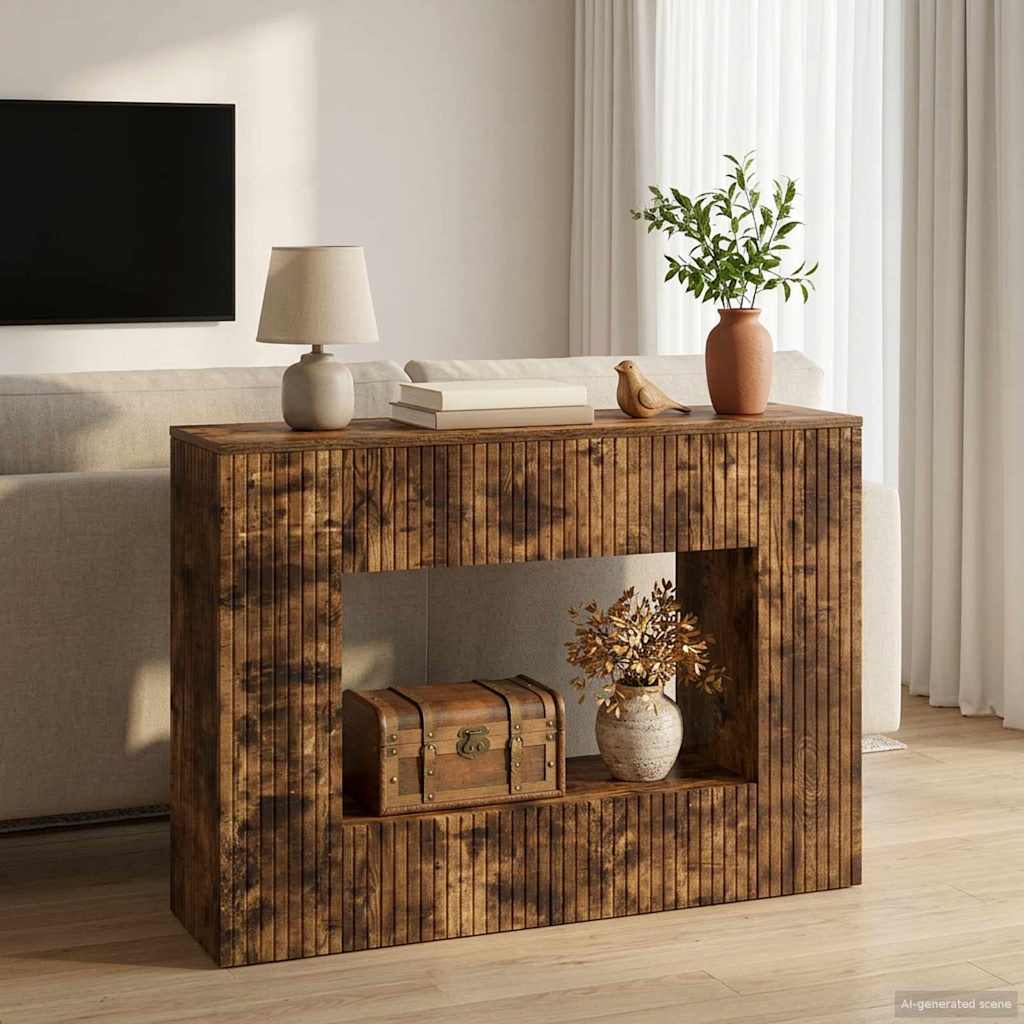Wandtafel Gerookte Eik 101 x 29 x 74 cm Geconstrueerd hout