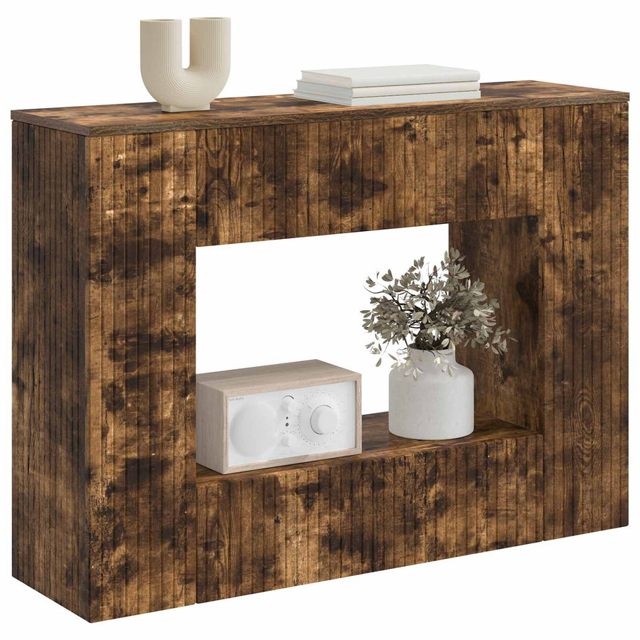 Wandtafel Gerookte Eik 101 x 29 x 74 cm Geconstrueerd hout