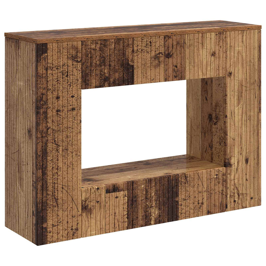 Wandtafel Gestreept Oudhout 101 x 29 x 74 cm Geconstrueerd hout