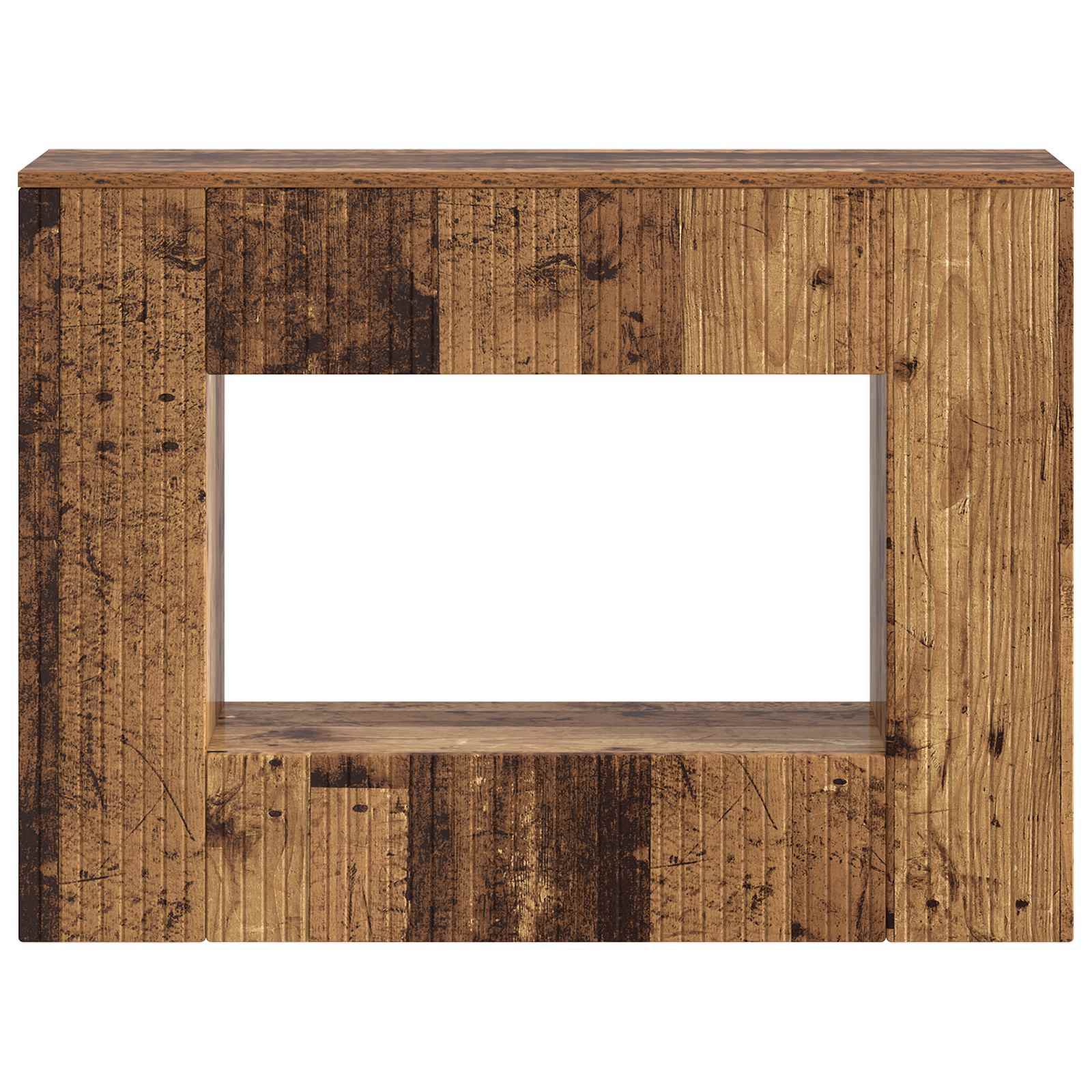 Wandtafel Gestreept Oudhout 101 x 29 x 74 cm Geconstrueerd hout