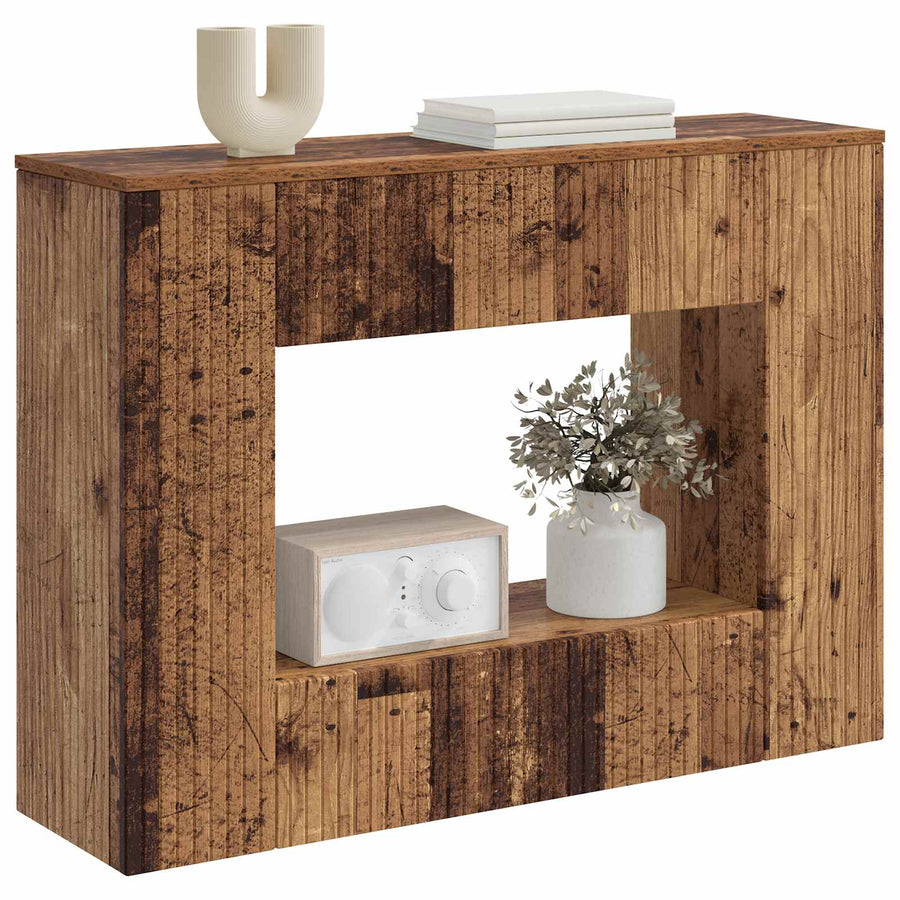Wandtafel Gestreept Oudhout 101 x 29 x 74 cm Geconstrueerd hout