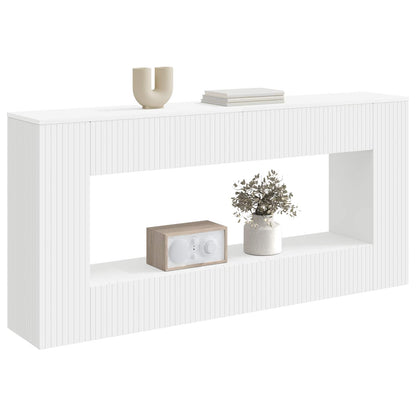 Wandtafel Gestreept Wit 155 x 29 x 74 cm Geconstrueerd hout