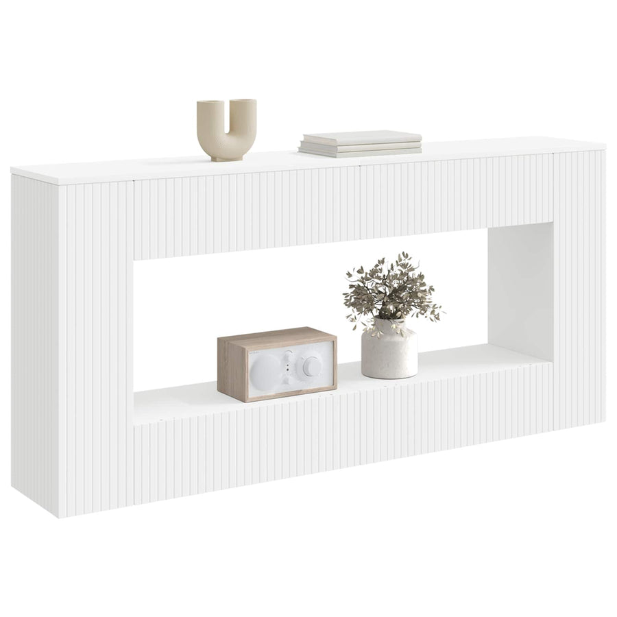Wandtafel Gestreept Wit 155 x 29 x 74 cm Geconstrueerd hout