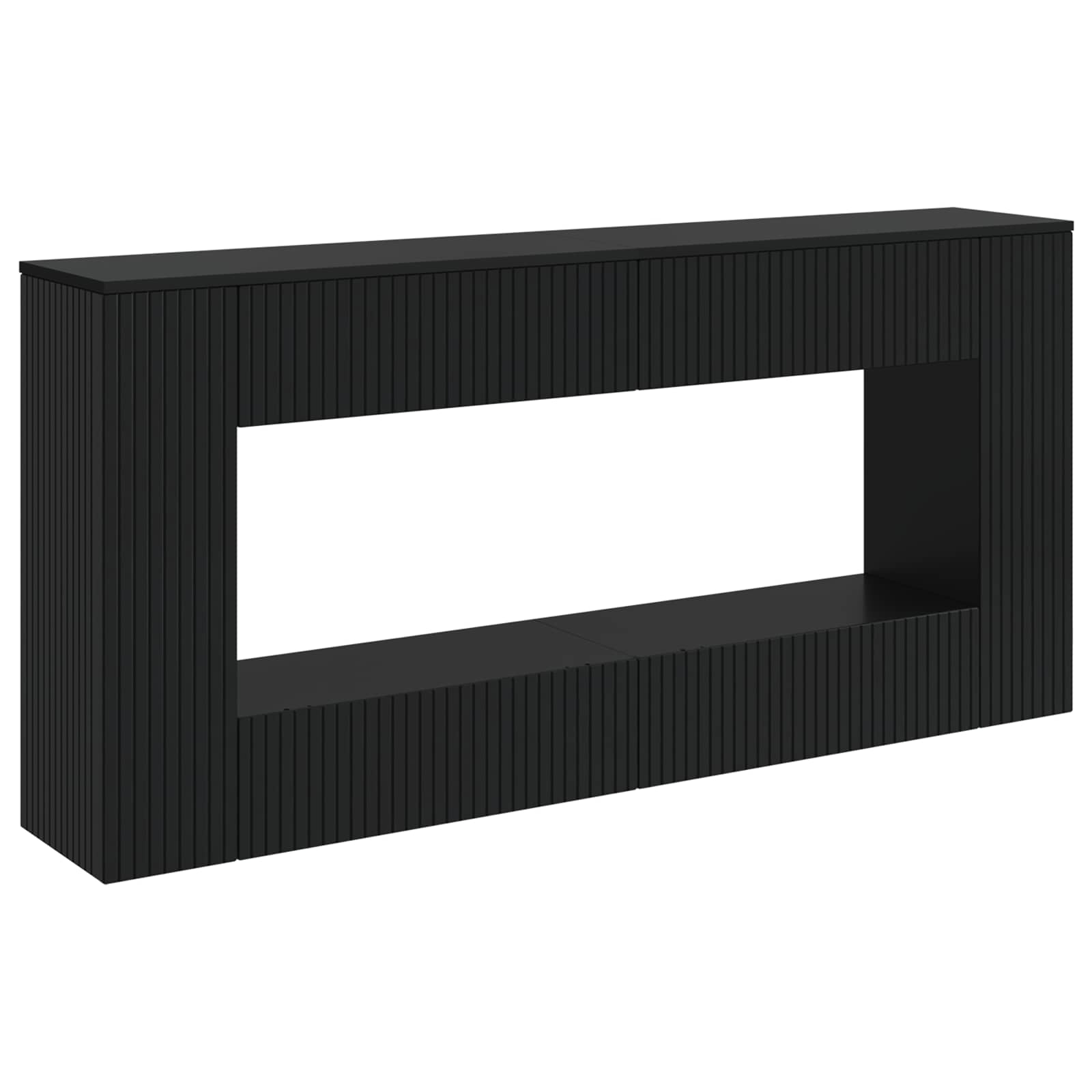 Wandtafel Gestreept Zwart 155 x 29 x 74 cm Geconstrueerd hout