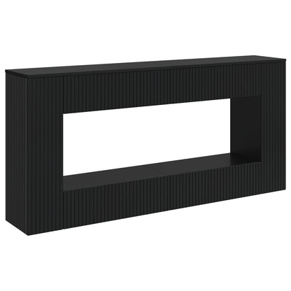 Wandtafel Gestreept Zwart 155 x 29 x 74 cm Geconstrueerd hout