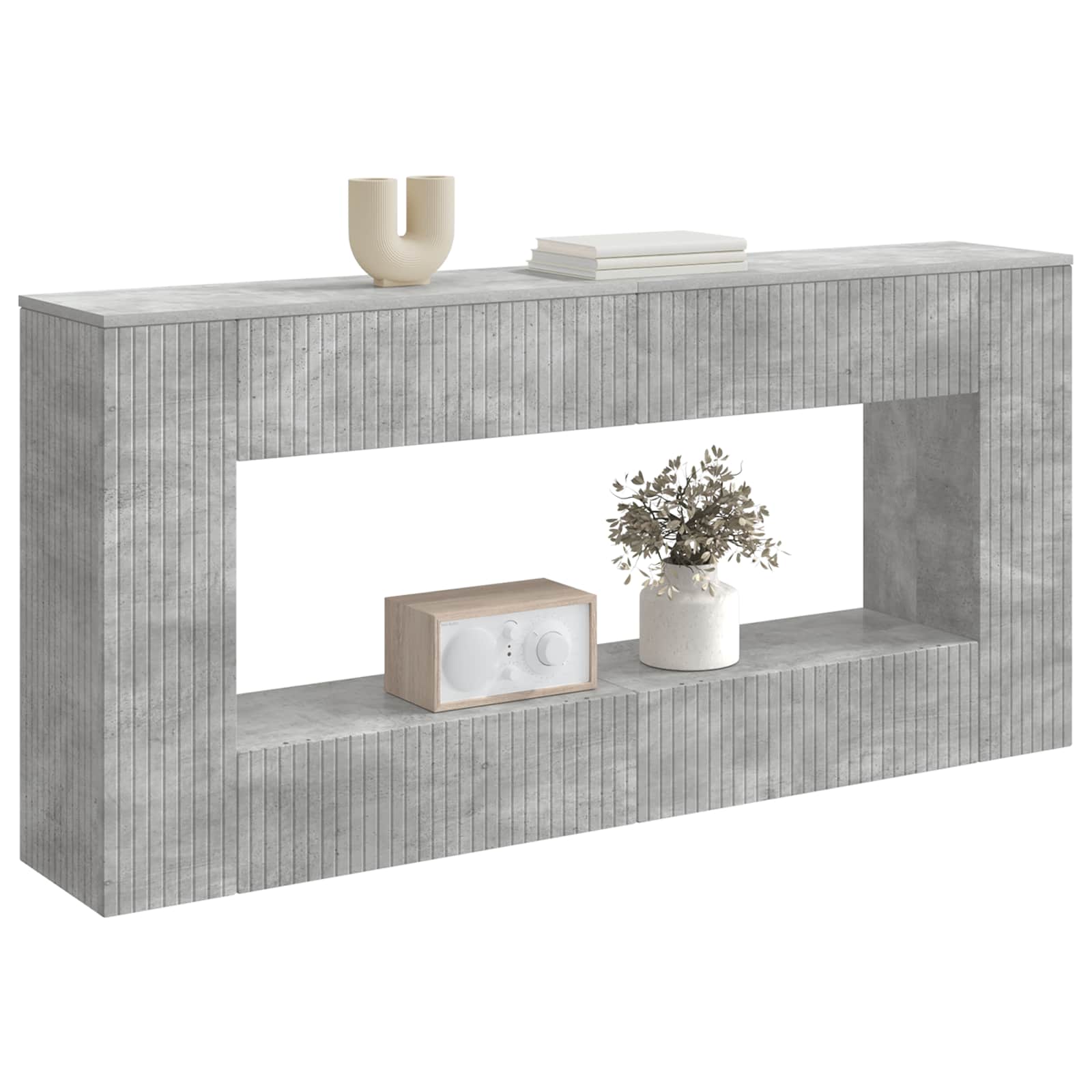 Wandtafel Beton Grijs 155 x 29 x 74 cm Geconstrueerd hout