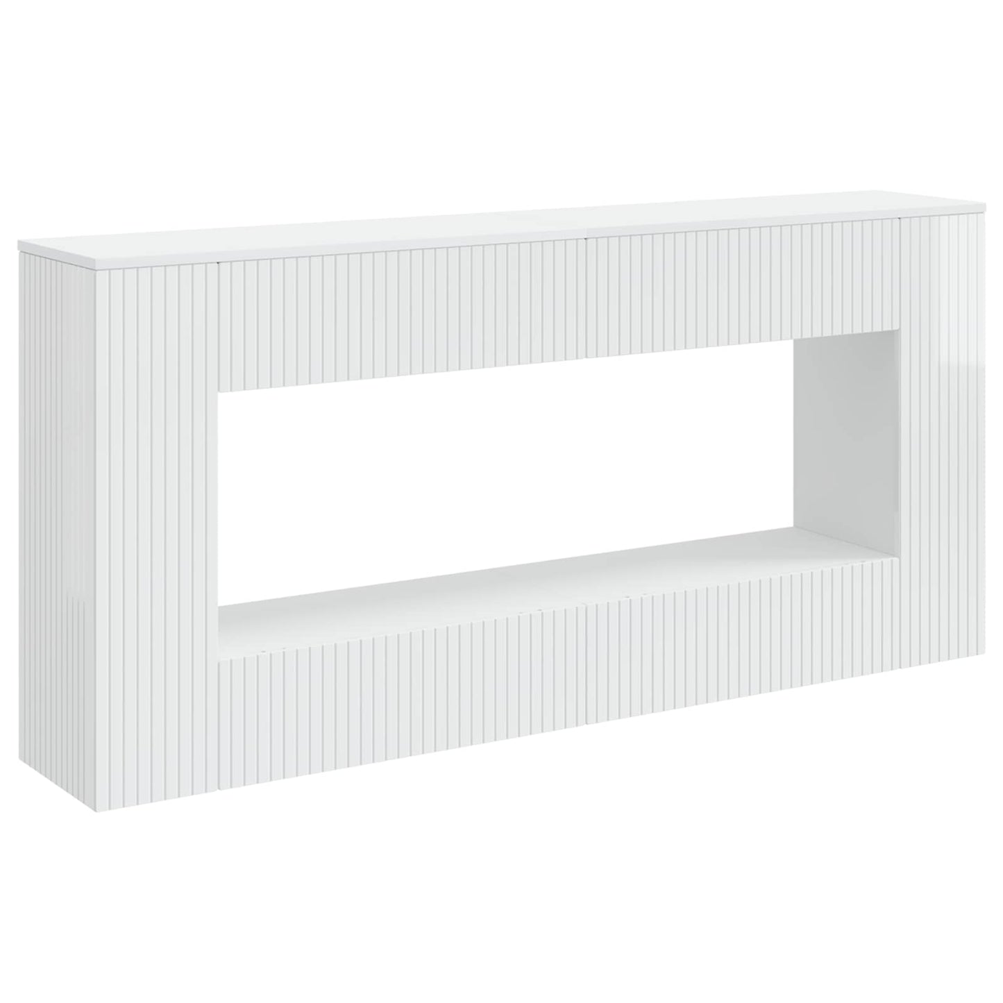 Wandtafel Hoogglans Wit 155 x 29 x 74 cm Geconstrueerd hout
