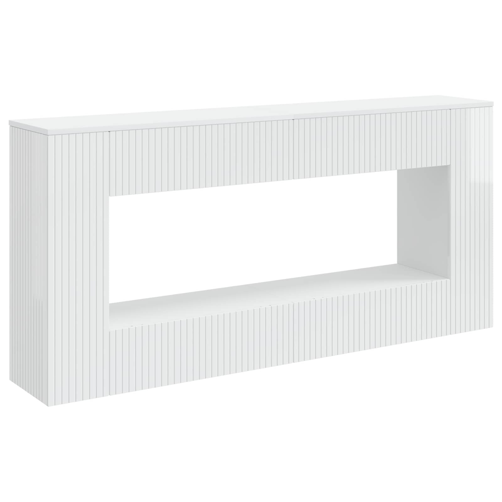 Wandtafel Hoogglans Wit 155 x 29 x 74 cm Geconstrueerd hout