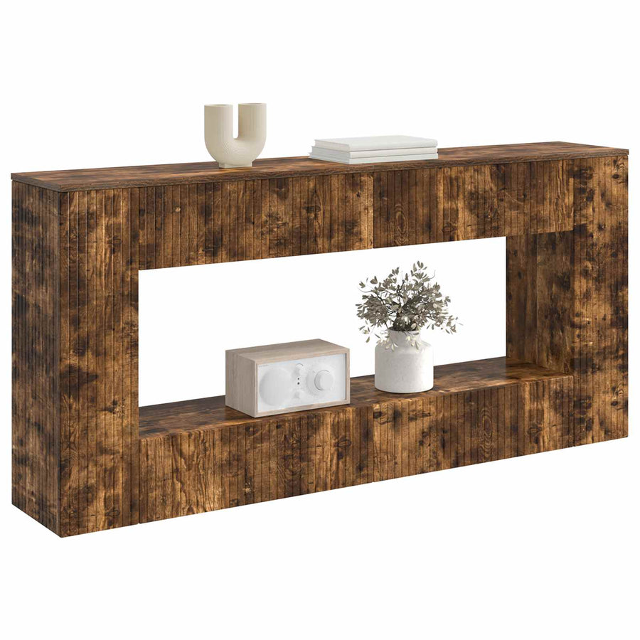 Wandtafel Gerookte Eik 155 x 29 x 74 cm Geconstrueerd hout