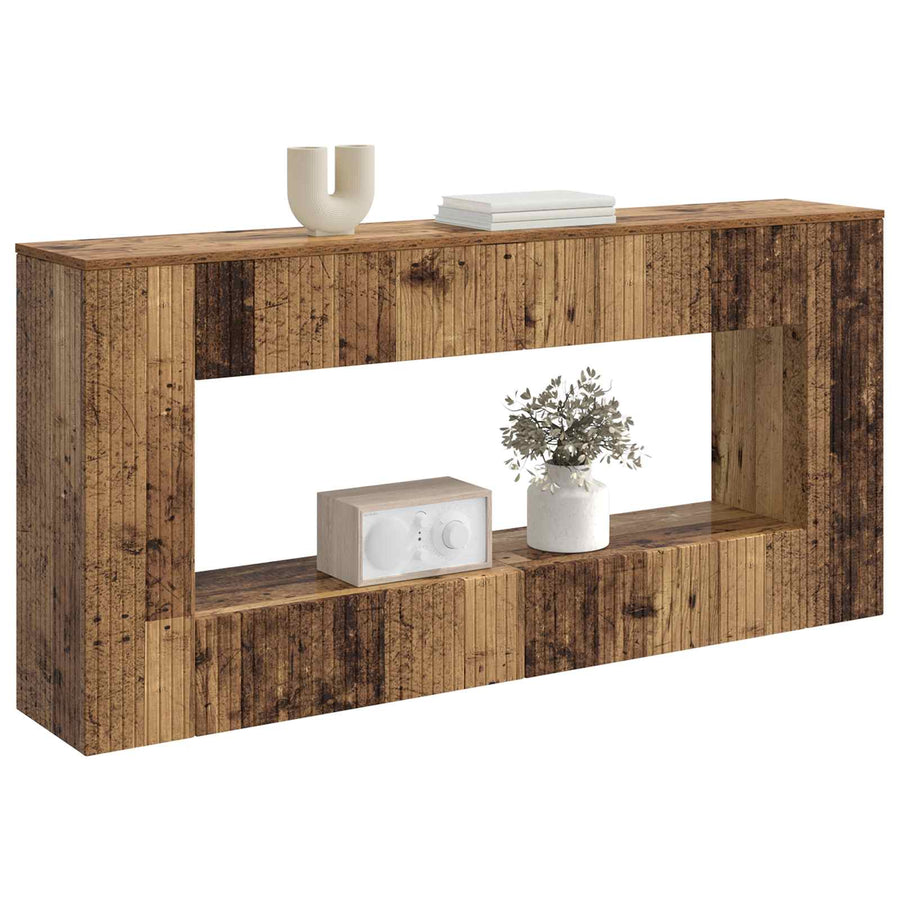 Wandtafel Gestreept Oudhout 155 x 29 x 74 cm Geconstrueerd hout