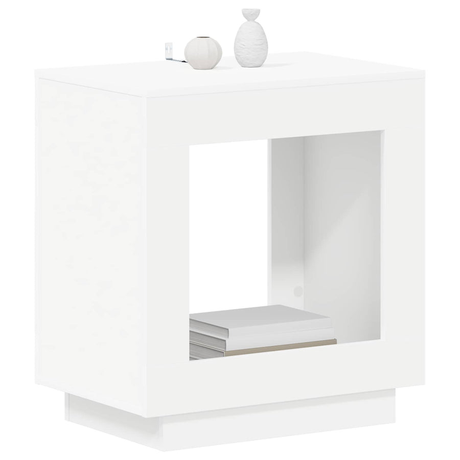 Bijzettafel Wit 60 x 40 x 65 cm Geconstrueerd hout