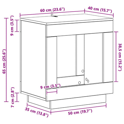 Bijzettafel Zwarte Eik 60 x 40 x 65 cm Geconstrueerd hout