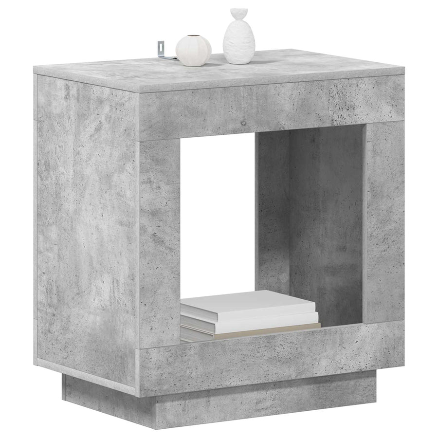 Bijzettafel Beton Grijs 60 x 40 x 65 cm Geconstrueerd hout