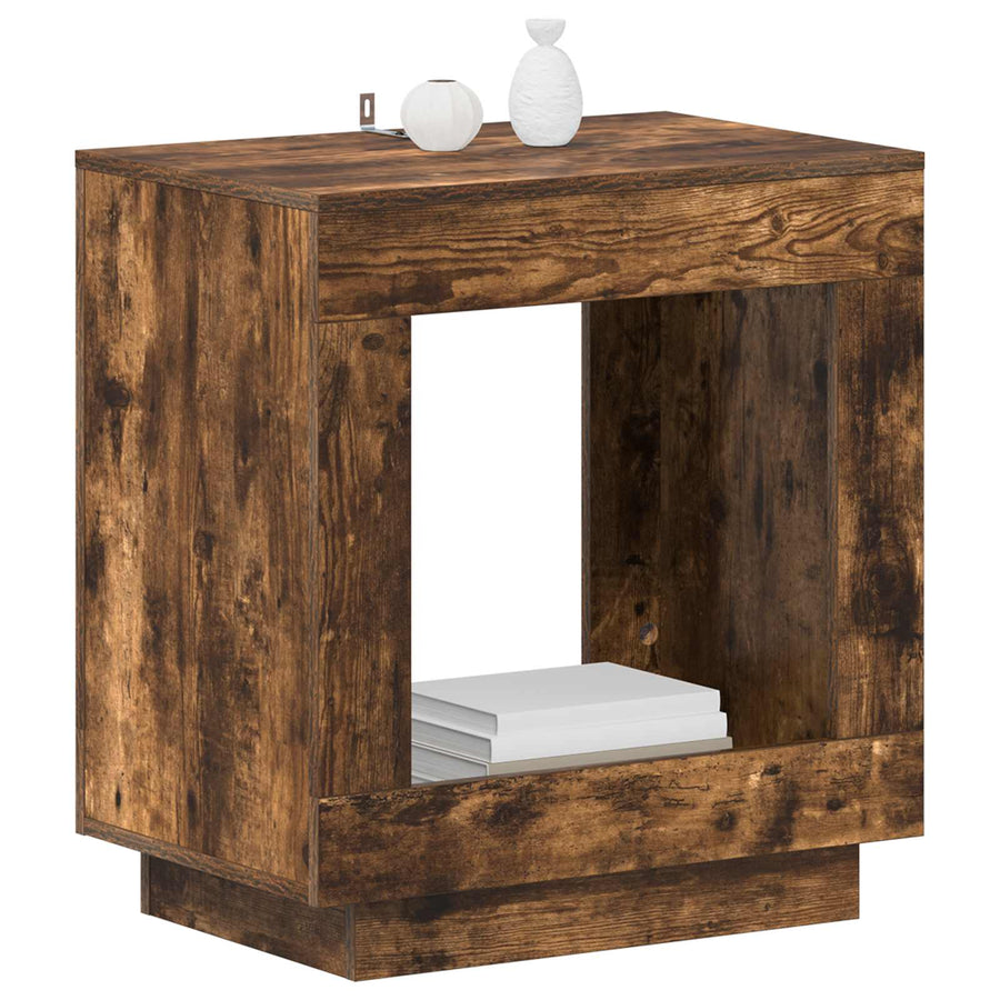 Bijzettafel Gerookte Eik 60 x 40 x 65 cm Geconstrueerd hout