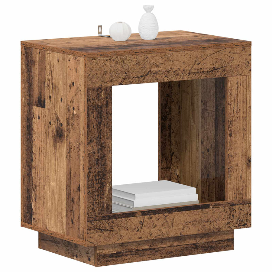Bijzettafel Oudhout 60 x 40 x 65 cm Geconstrueerd hout