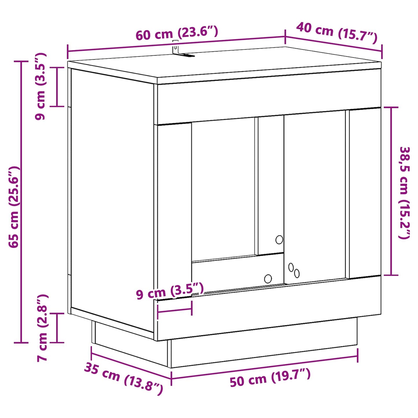 Bijzettafel Artisan Eik 60 x 40 x 65 cm Geconstrueerd hout