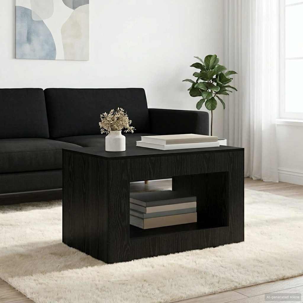 Coffee Table Zwart eiken 80.5 x 50 x 50 cm Engineered Wood