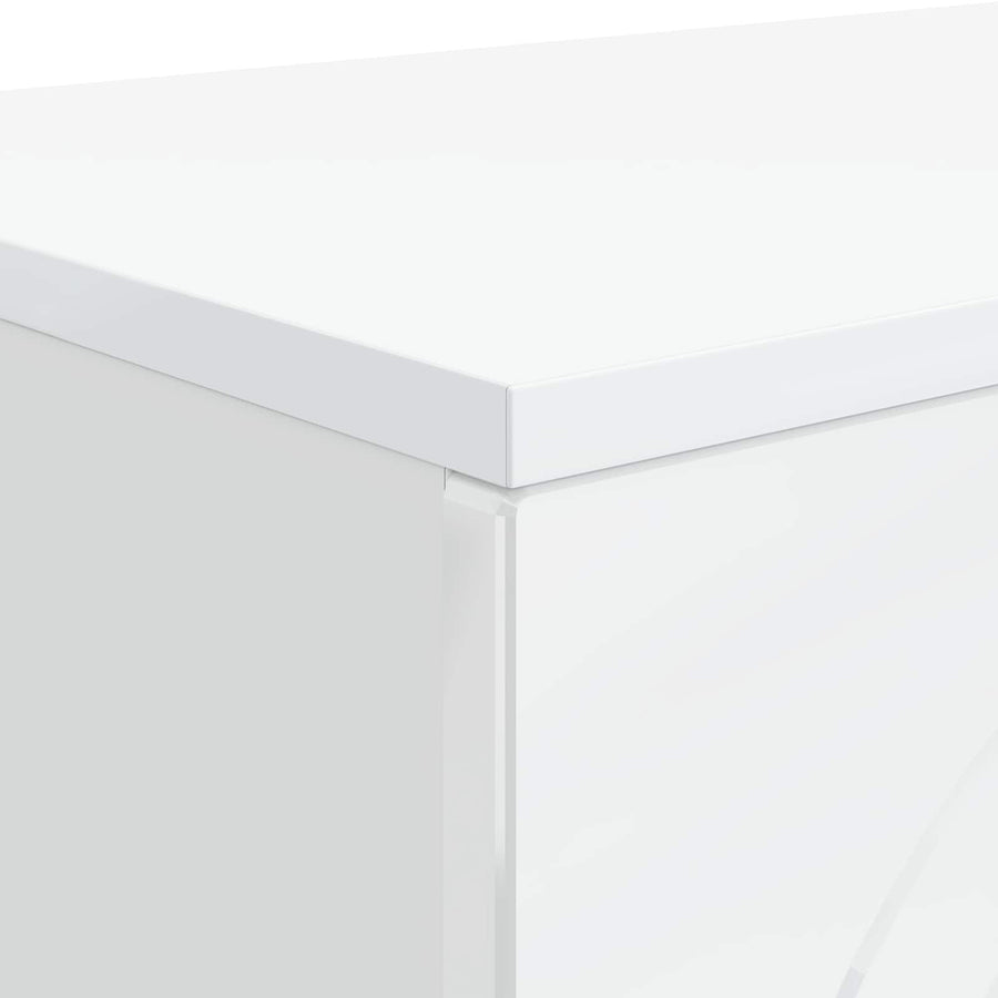 Salontafel Hoogglans Wit 102 x 35 x 75 cm Bewerkt hout