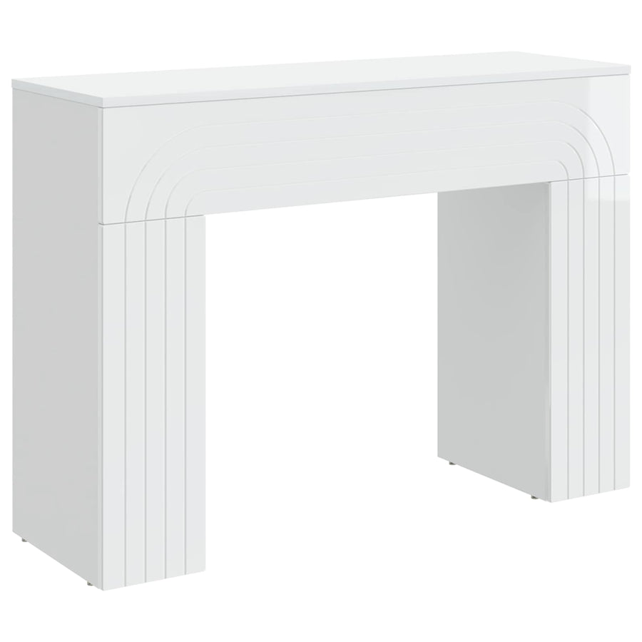 Salontafel Hoogglans Wit 102 x 35 x 75 cm Bewerkt hout