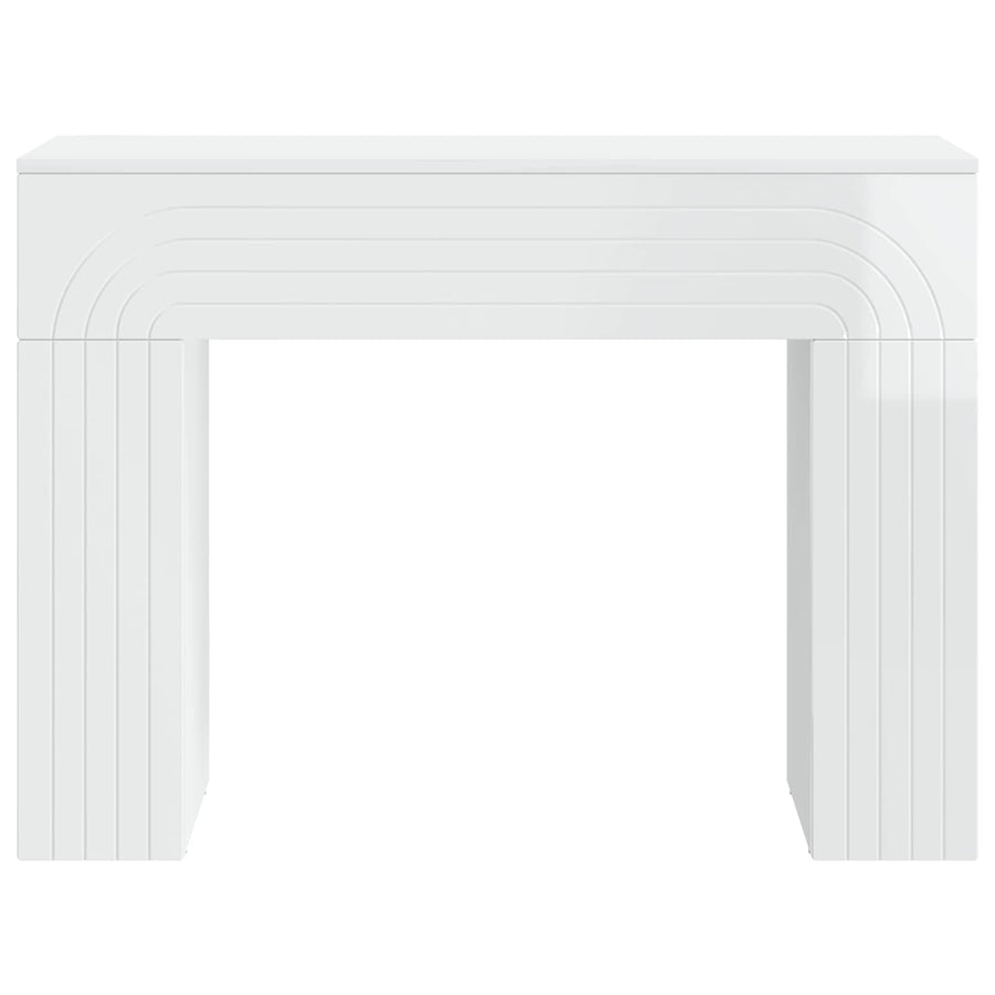 Salontafel Hoogglans Wit 102 x 35 x 75 cm Bewerkt hout