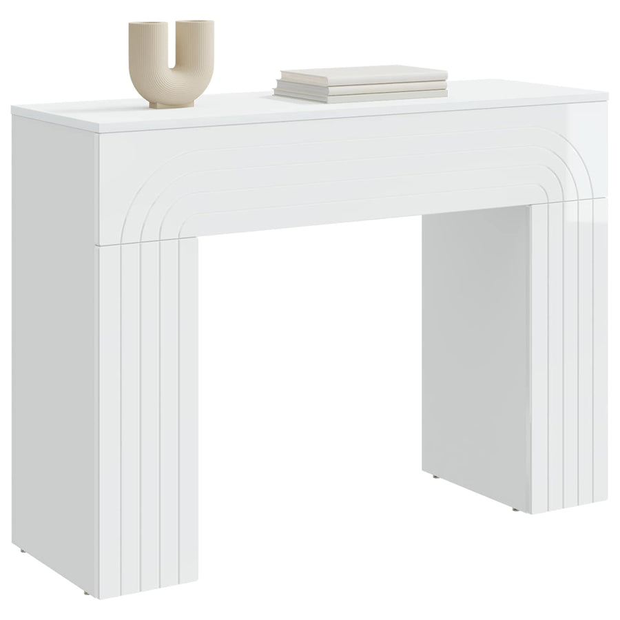 Salontafel Hoogglans Wit 102 x 35 x 75 cm Bewerkt hout