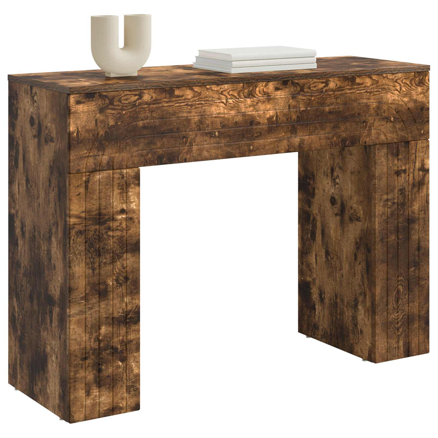 Salontafel Gerookt eiken 102 x 35 x 75 cm Bewerkt hout