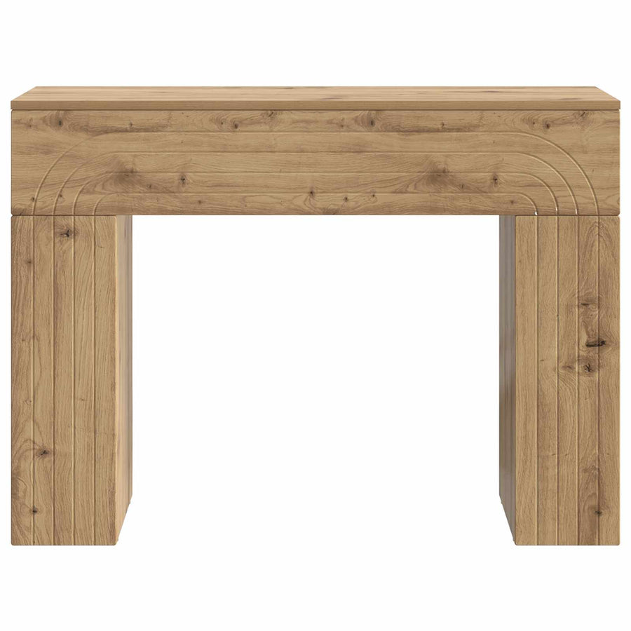 Salontafel Artisanaal eiken 102 x 35 x 75 cm Bewerkt hout