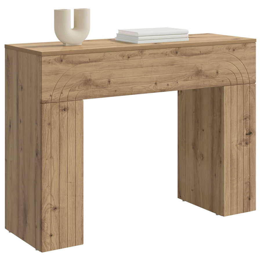 Salontafel Artisanaal eiken 102 x 35 x 75 cm Bewerkt hout