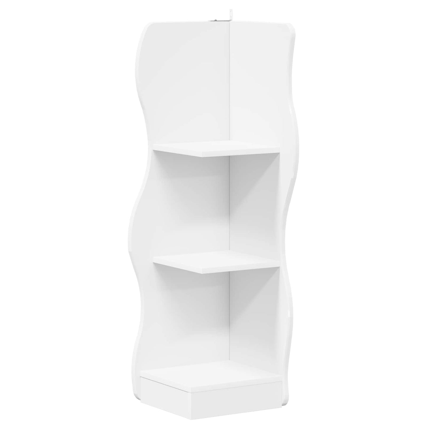 Hoekplank met plank Wit 34 x 33 x 102 cm Bewerkt hout