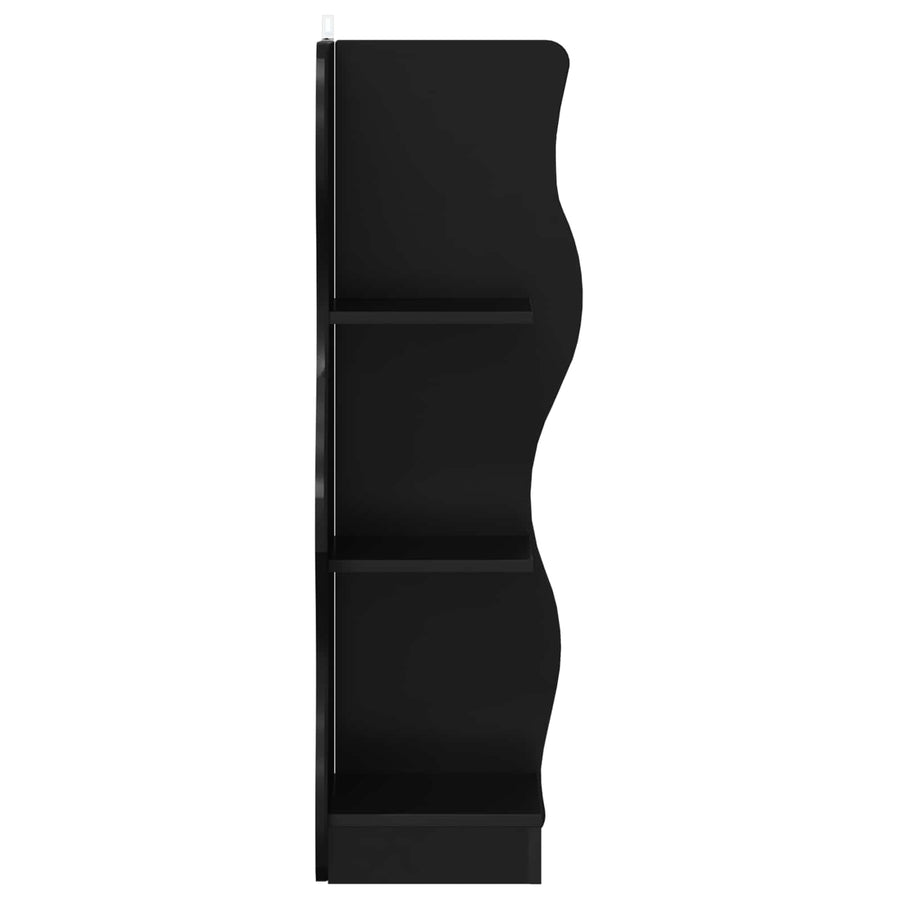Hoekplank met plank Zwart 34 x 33 x 102 cm Bewerkt hout