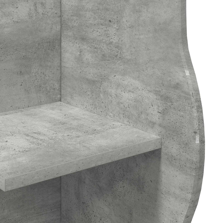 Hoekplank met plank Betongrijs 34 x 33 x 102 cm Bewerkt hout