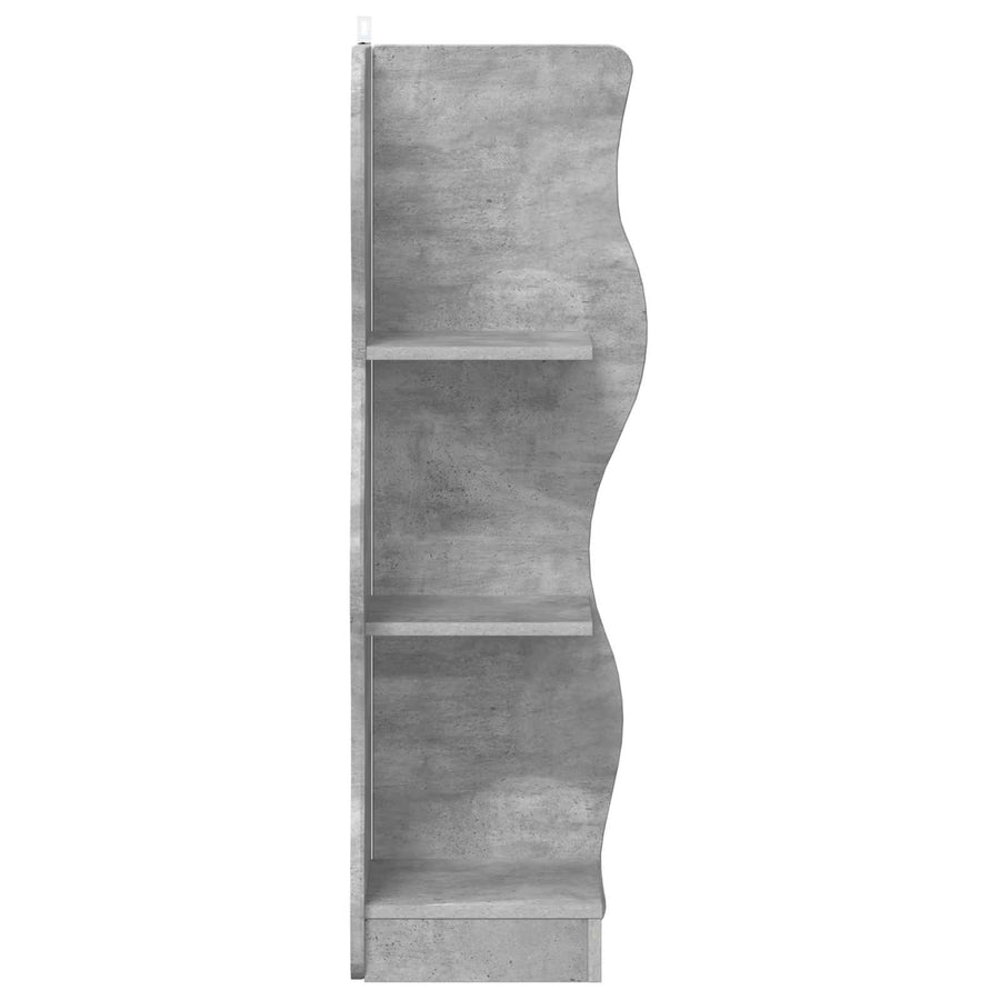 Hoekplank met plank Betongrijs 34 x 33 x 102 cm Bewerkt hout