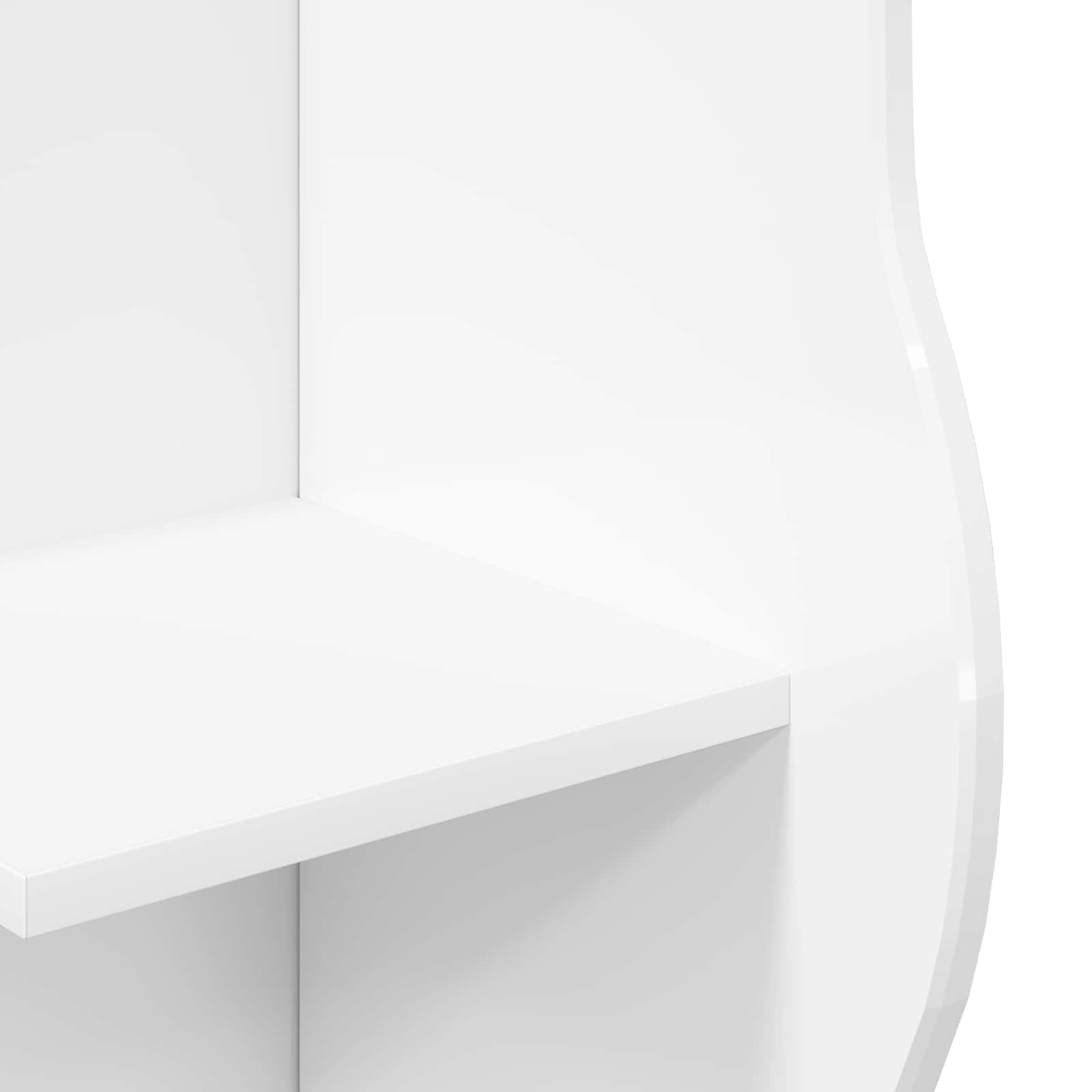 Hoekplank met plank Hoogglans Wit 34 x 33 x 102 cm Bewerkt hout