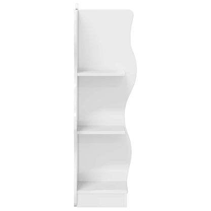 Hoekplank met plank Hoogglans Wit 34 x 33 x 102 cm Bewerkt hout