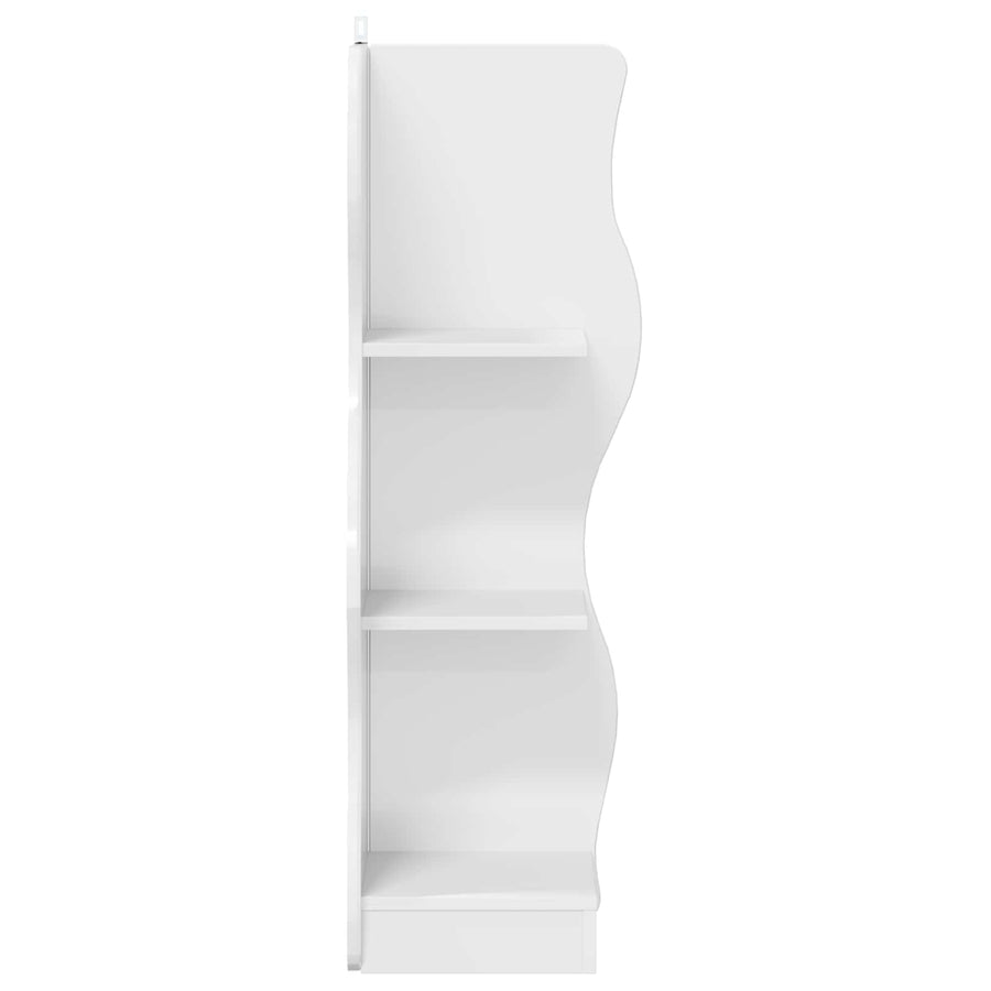 Hoekplank met plank Hoogglans Wit 34 x 33 x 102 cm Bewerkt hout