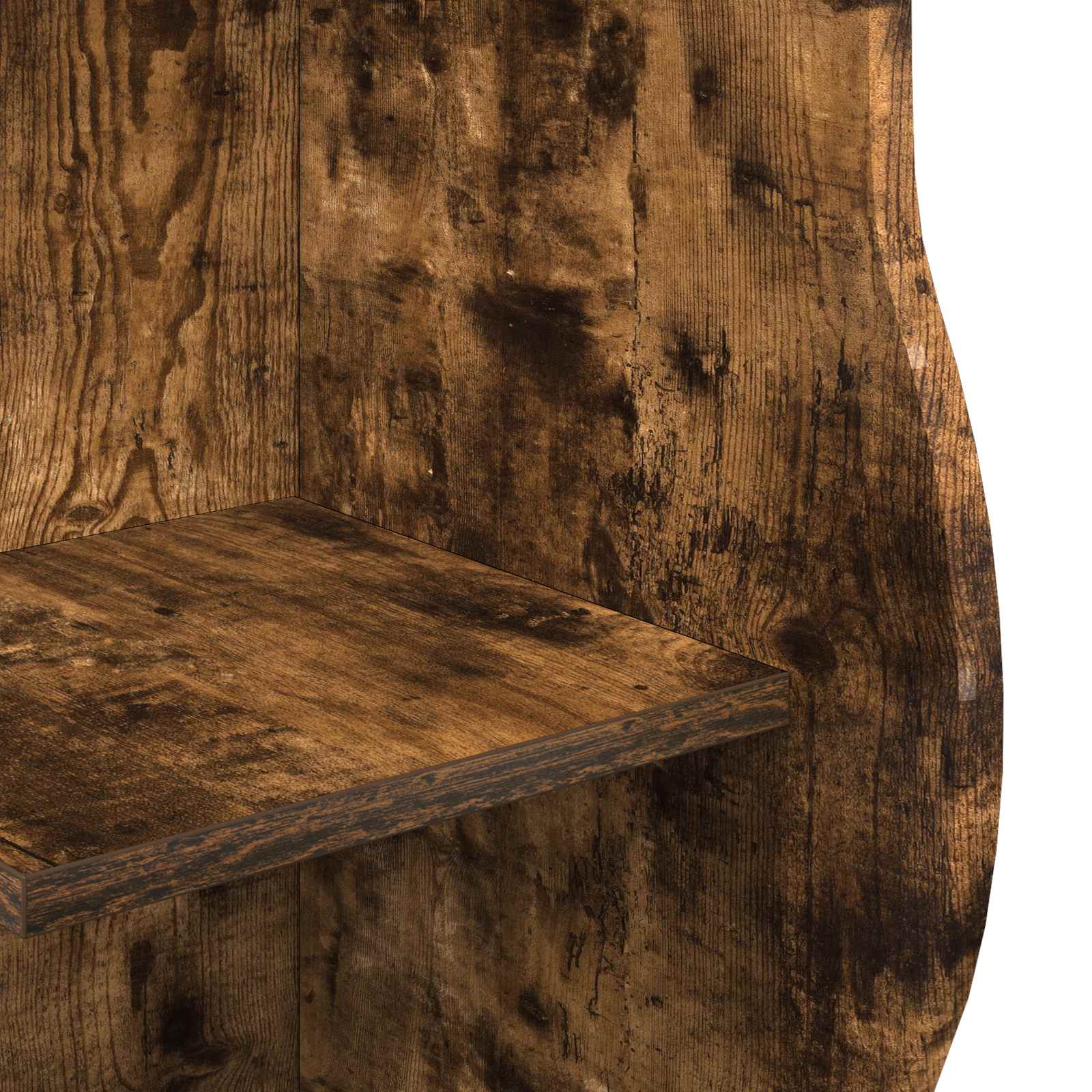 Hoekplank met plank Gerookt eiken 34 x 33 x 102 cm Bewerkt hout