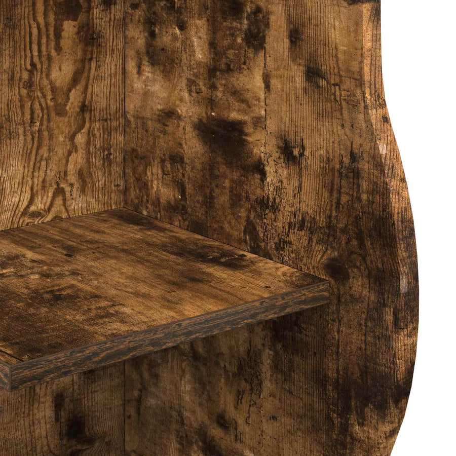 Hoekplank met plank Gerookt eiken 34 x 33 x 102 cm Bewerkt hout