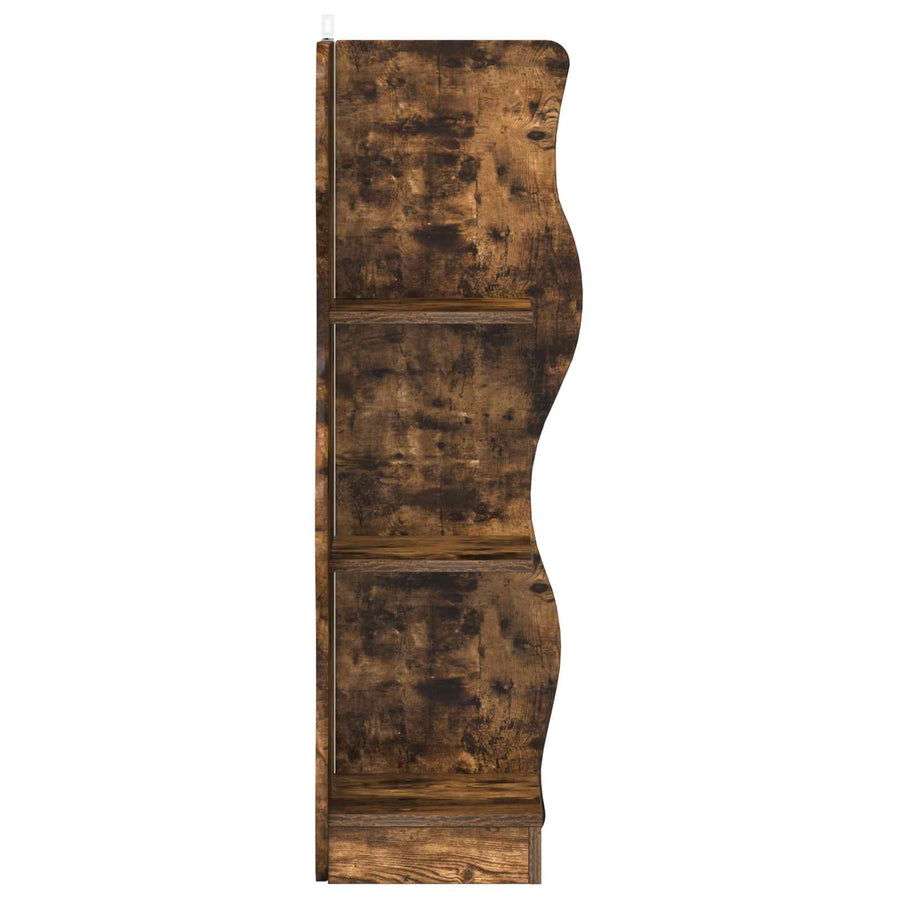 Hoekplank met plank Gerookt eiken 34 x 33 x 102 cm Bewerkt hout
