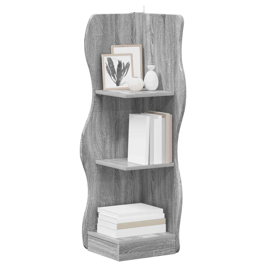 Hoekplank met plank Grijs sonoma 34 x 33 x 102 cm Bewerkt hout