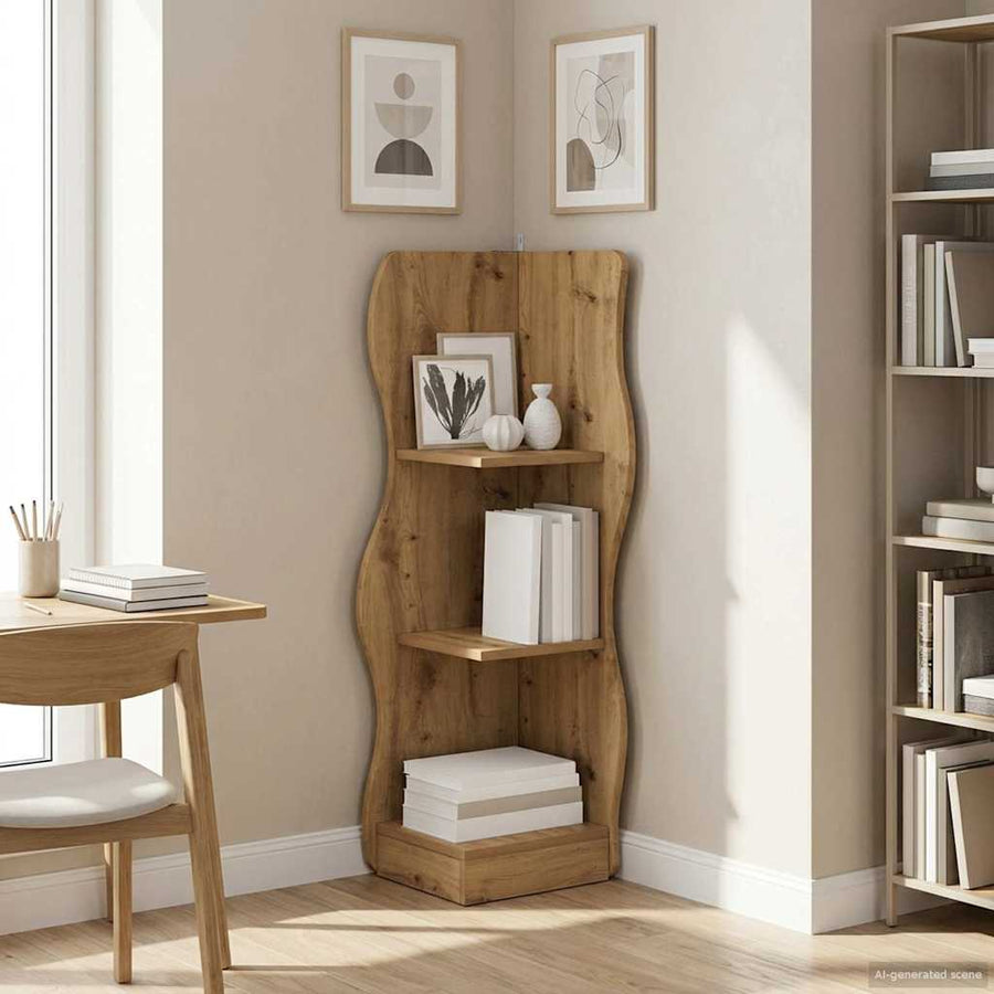 Hoekplank Artisanaal eiken 34 x 33 x 102 cm Bewerkt hout