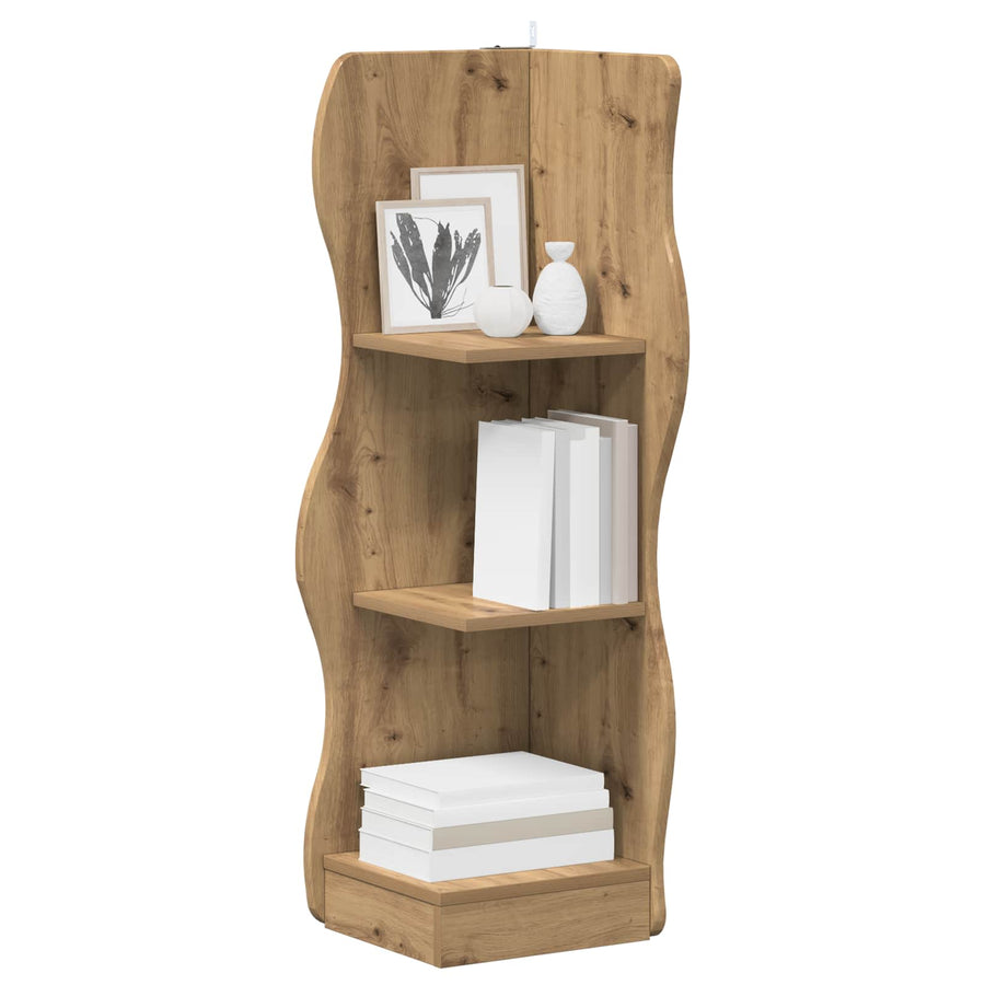 Hoekplank Artisanaal eiken 34 x 33 x 102 cm Bewerkt hout