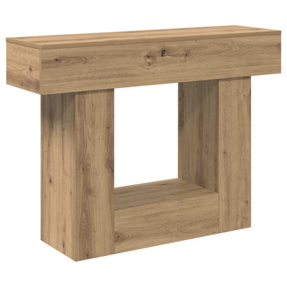 Consoletafel Artisanaal eiken 101 x 30 x 74 cm Bewerkt hout