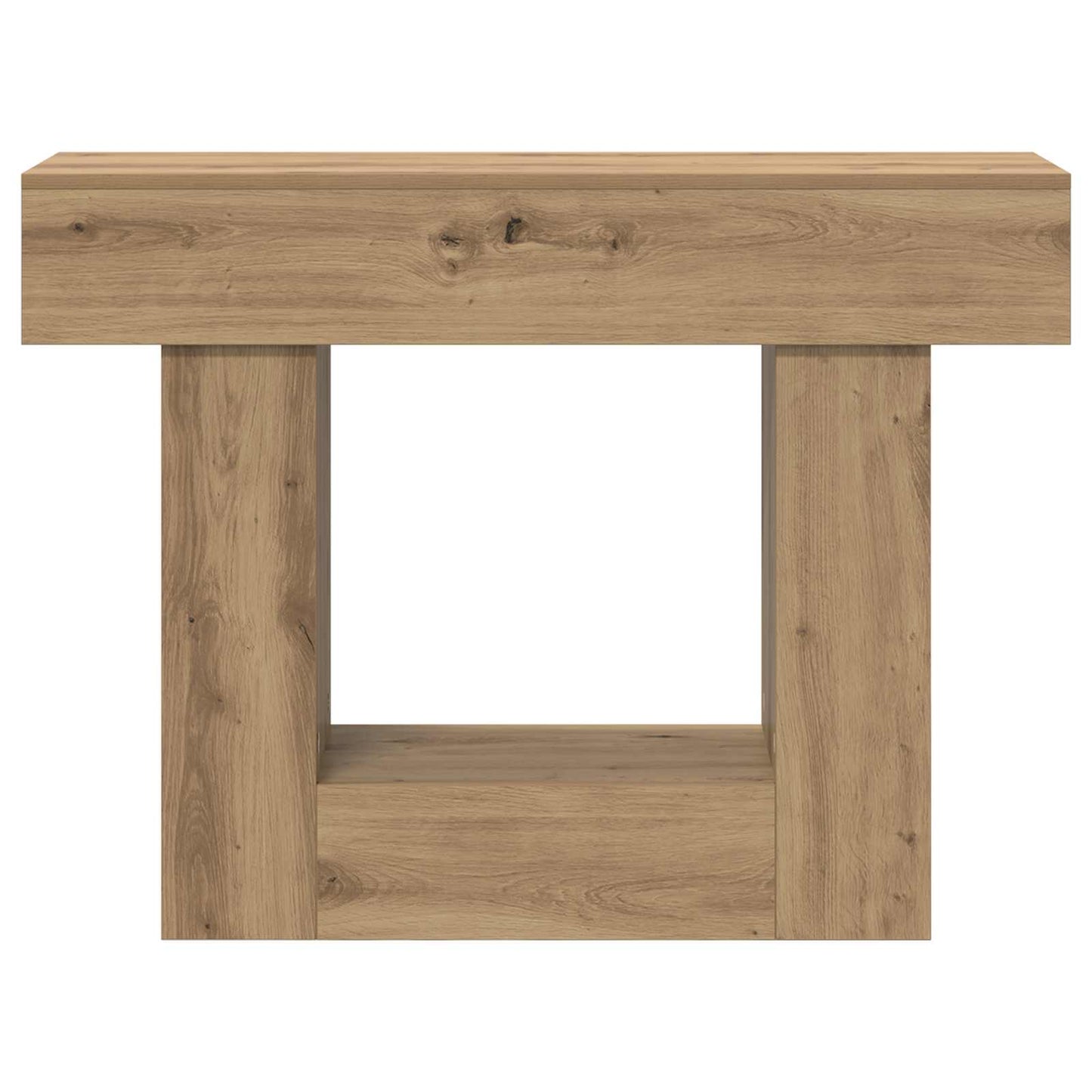 Consoletafel Artisanaal eiken 101 x 30 x 74 cm Bewerkt hout