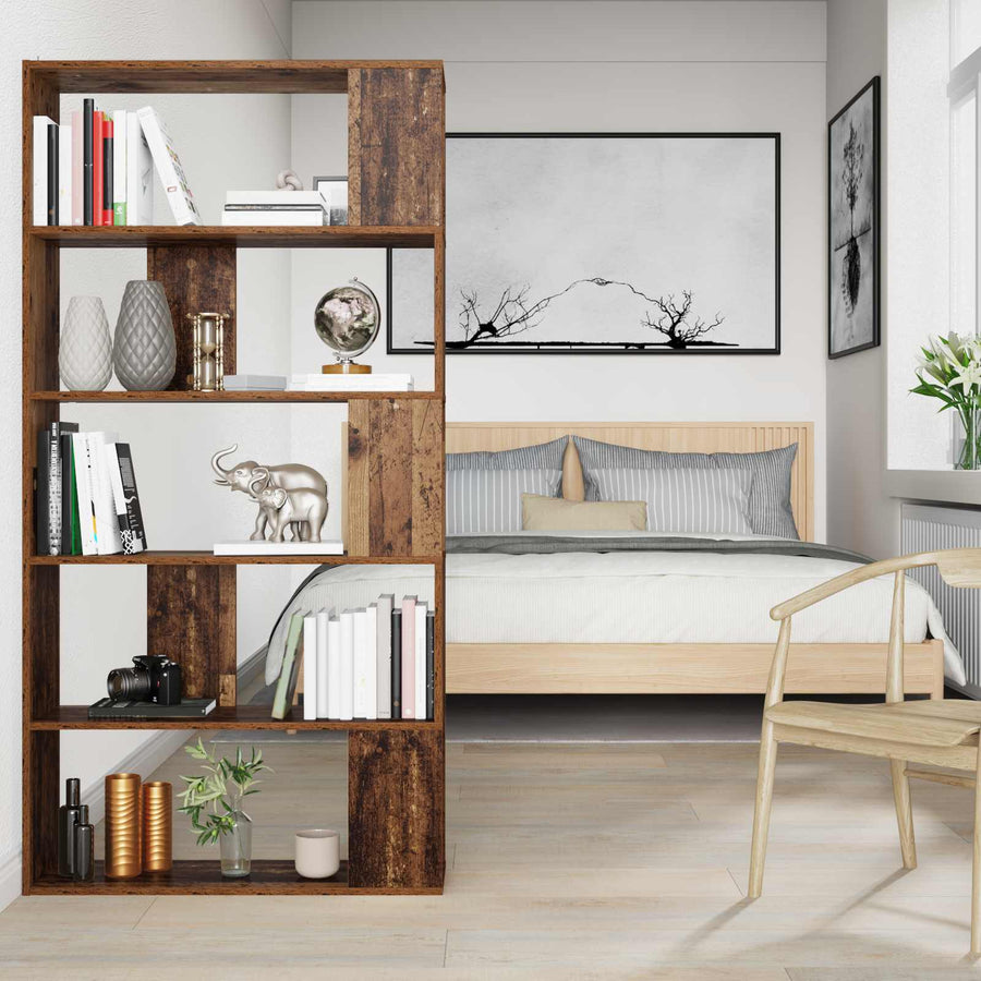 Boekenkast Oudhout 80 x 24 x 159 cm Bewerkt hout