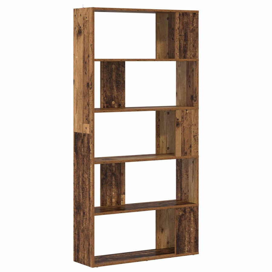 Boekenkast Oudhout 80 x 24 x 159 cm Bewerkt hout