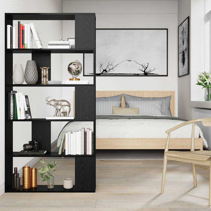 Boekenkast 80 X 24 X 159 Cm Bewerkt Hout Zwart eiken