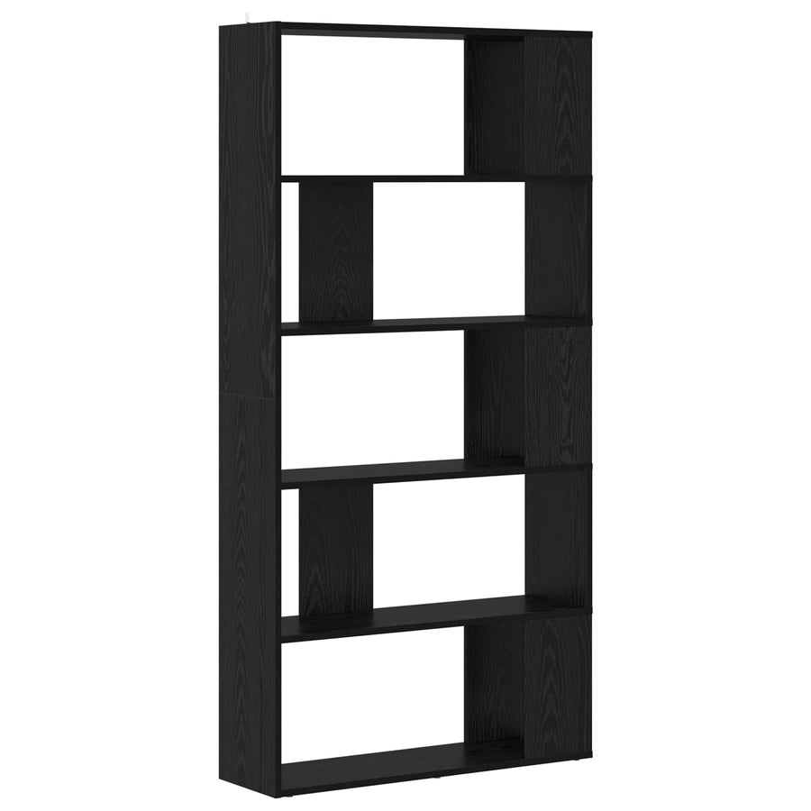 Boekenkast 80 X 24 X 159 Cm Bewerkt Hout Zwart eiken