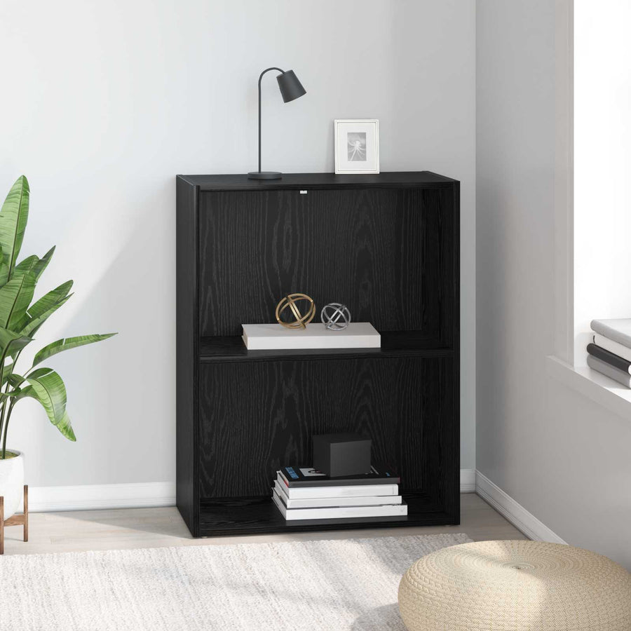 Boekenkast 60 X 30 X 76.5 Cm Bewerkt Hout 60 cm 77 cm Zwart eiken